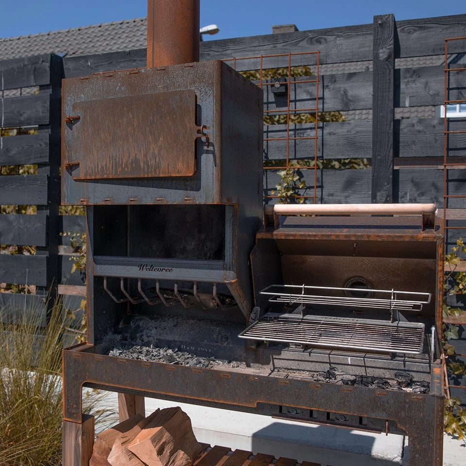 outdoor oven and grill in garden