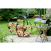 Circular Log Store Firepits UK on patio both sizes