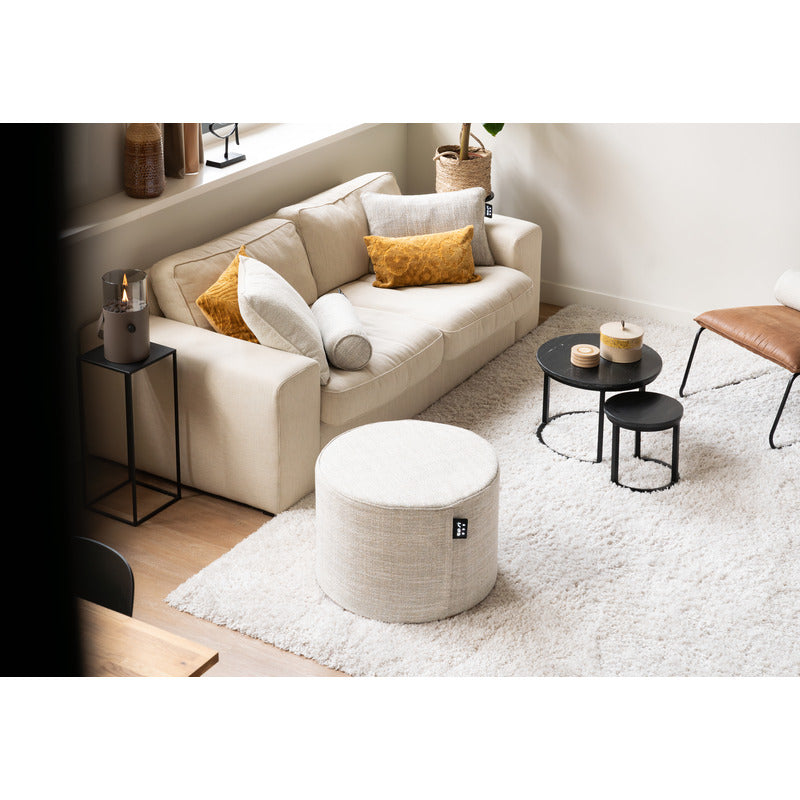 Cosipouf Heated Comfort Natural Low Round 60x38cm high birdseye sitting room