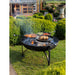 Firepits UK Plain Jane 90 with Three Swing Arm BBQ Racks 3 swing arms with food
