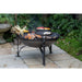 Firepits UK Plain Jane 90 with Three Swing Arm BBQ Racks with food