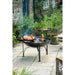 Firepits UK Plain Jane with Swing Arm BBQ Rack Fire Pit Collection with chicken skewers on warming swing arm