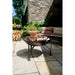 Firepits UK Plain Jane with Swing Arm BBQ Rack Fire Pit Collection with seating close up on patio