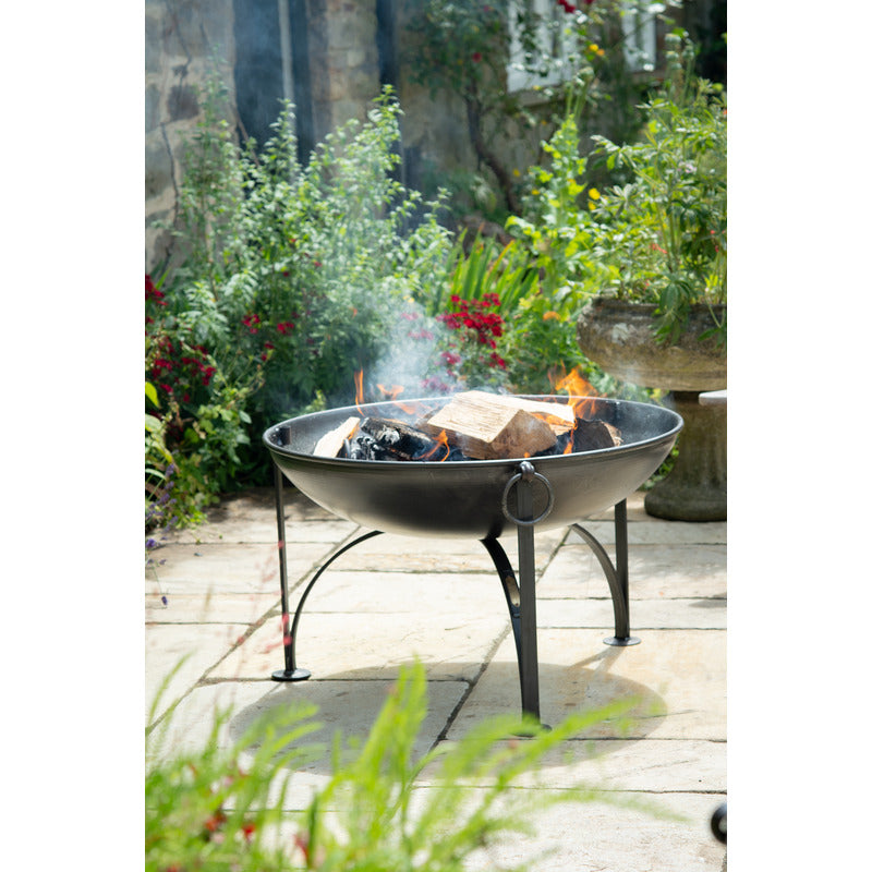 Firepits UK Plain Jane with Swing Arm BBQ Rack Fire Pit Collection without swing arm BBQ rack