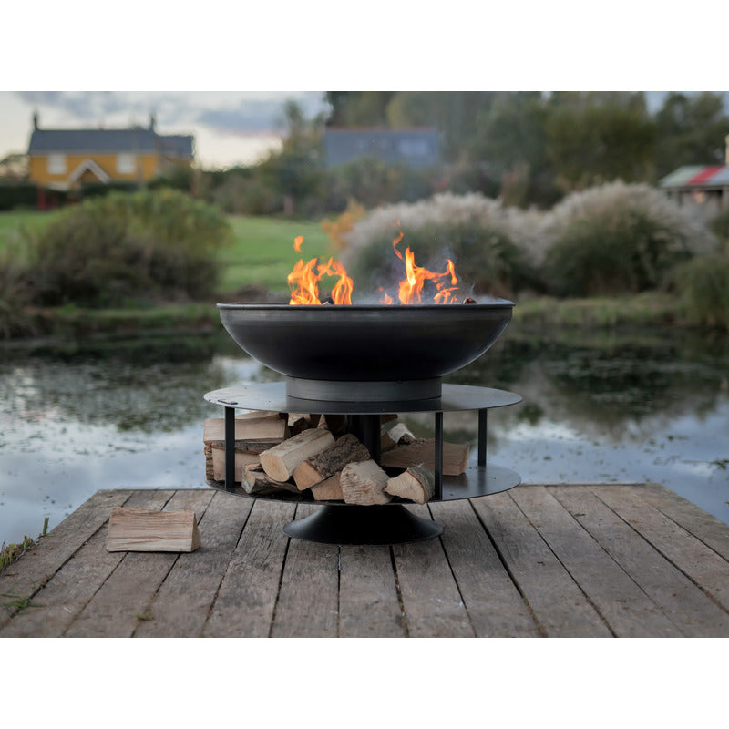 Firepits UK Ring of Logs 90 with Swing Arm BBQ Rack