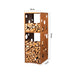 GrillSymbol Corten Steel Firewood Rack WoodStock XL 60*74*170 cm front view with dimensions