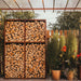 GrillSymbol Corten Steel Modular Shelf WALL-2 close up on patio with logs