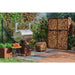 GrillSymbol Corten Steel Modular Shelf WALL-2 on patio with smoker