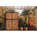 GrillSymbol Corten Steel Modular Shelf WALL-2 with logs on patio