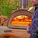 Igneus Classico Wood-Fired Pizza Oven Lifestyle shot with door open and wood burning