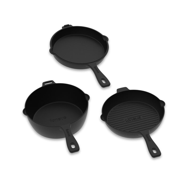 3 Piece Cast Iron Skillet Set