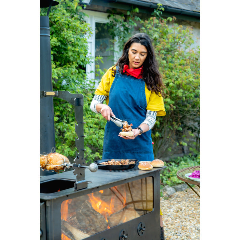 Large Outdoor Wood Burner BBQ Firepits UK cooking meat