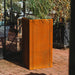 Manhattan corten planter front view in sun