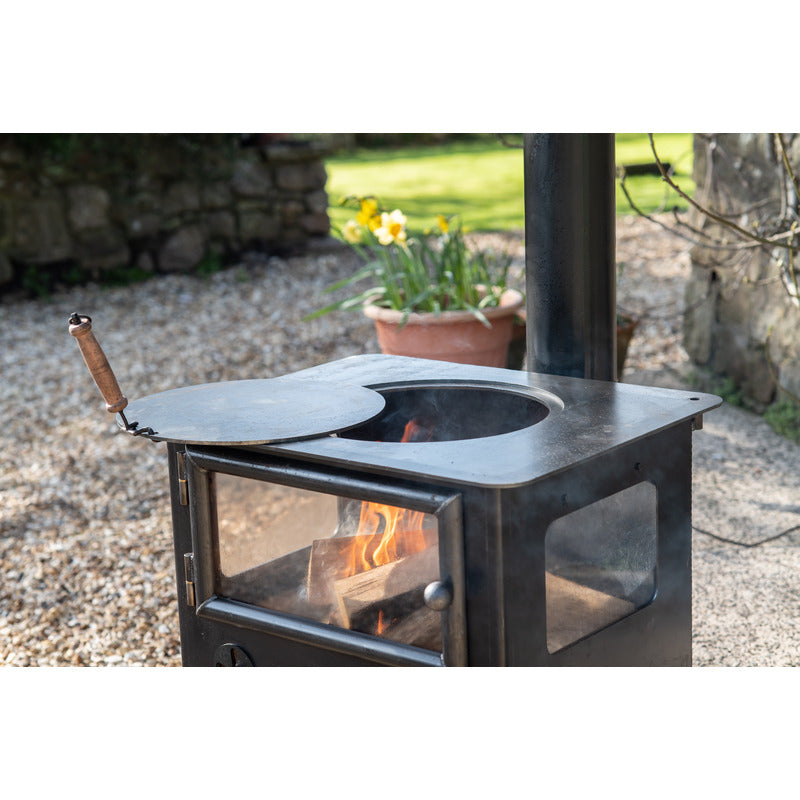 Medium Outdoor Wood Burner BBQ Firepits UK top view in garden