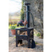 Medium Outdoor Wood Burner BBQ front view with chicken cooking