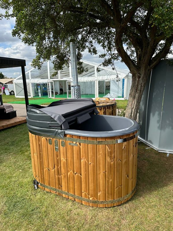 Ofuro tub 2 person view of thermal folding cover
