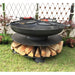 Ring of Logs 120 with Four Swing Arm BBQ Racks Firepits UK front view not lit