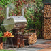 GrillSymbol BBQ Smoker Smoky Beast Silver outdoor with log storage