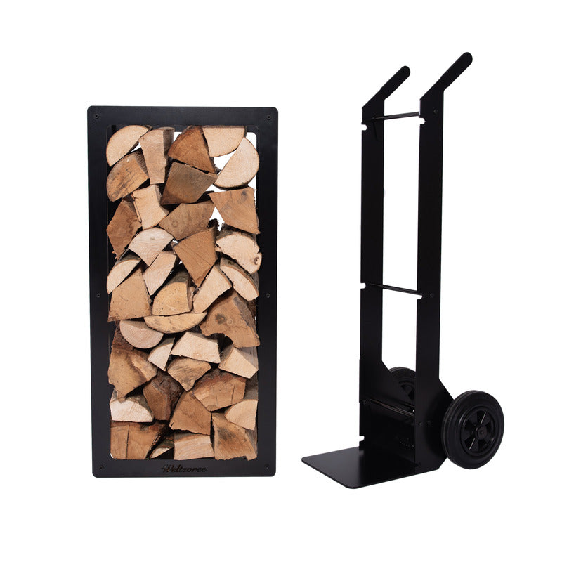 Weltevree_Woodstock_Studio_frame and trolley with logs seperate