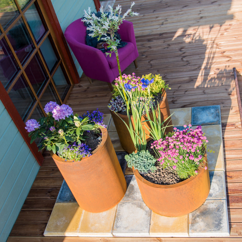 Corten Steel Planters Round