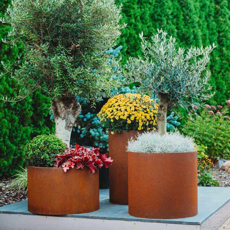 Corten Steel Planters Round