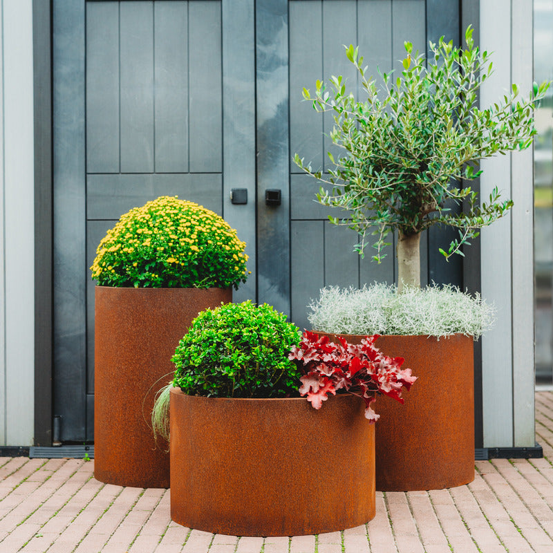 Corten Steel Planters Round