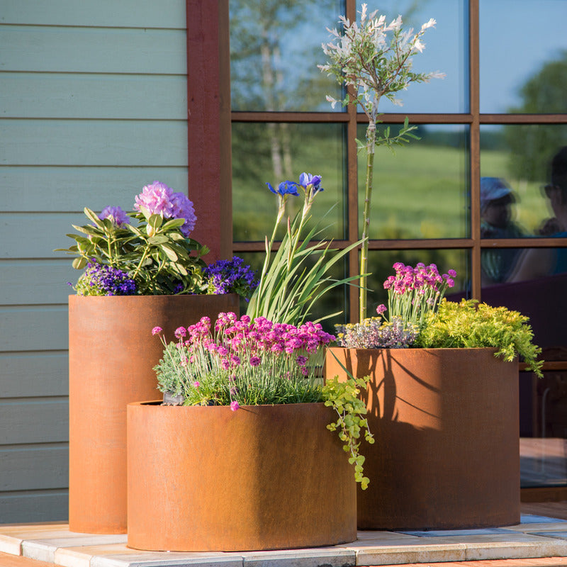 Corten Steel Planters Round