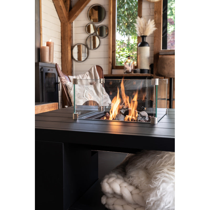 cosiflow 100 fire pit table lifestyle close up of flames
