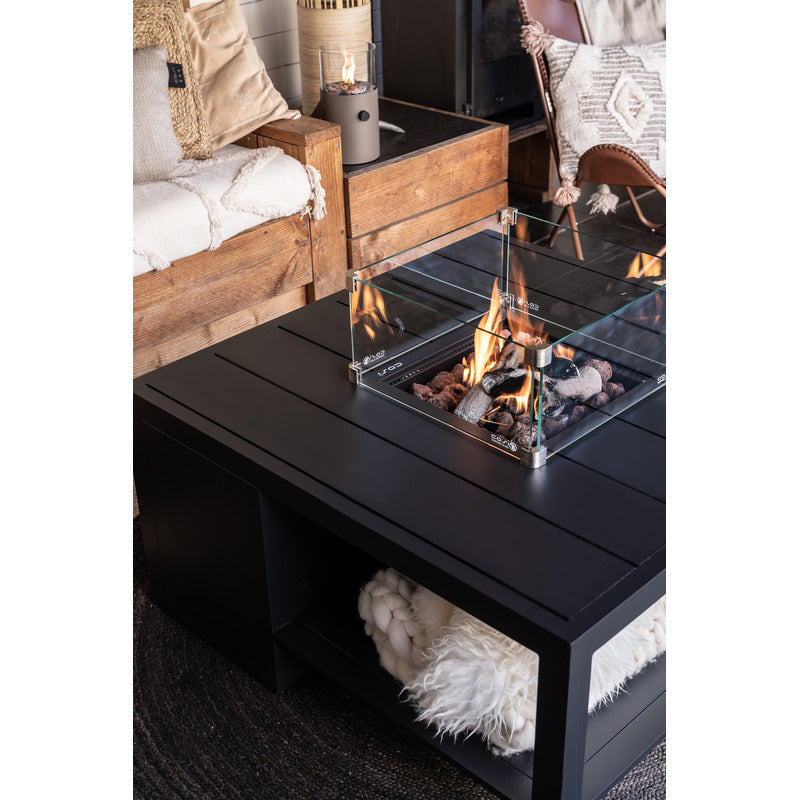 cosiflow 100 fire pit table lifestyle top view of flames