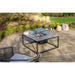 cosiloft 100 fire pit table black grey on garden patio with lid