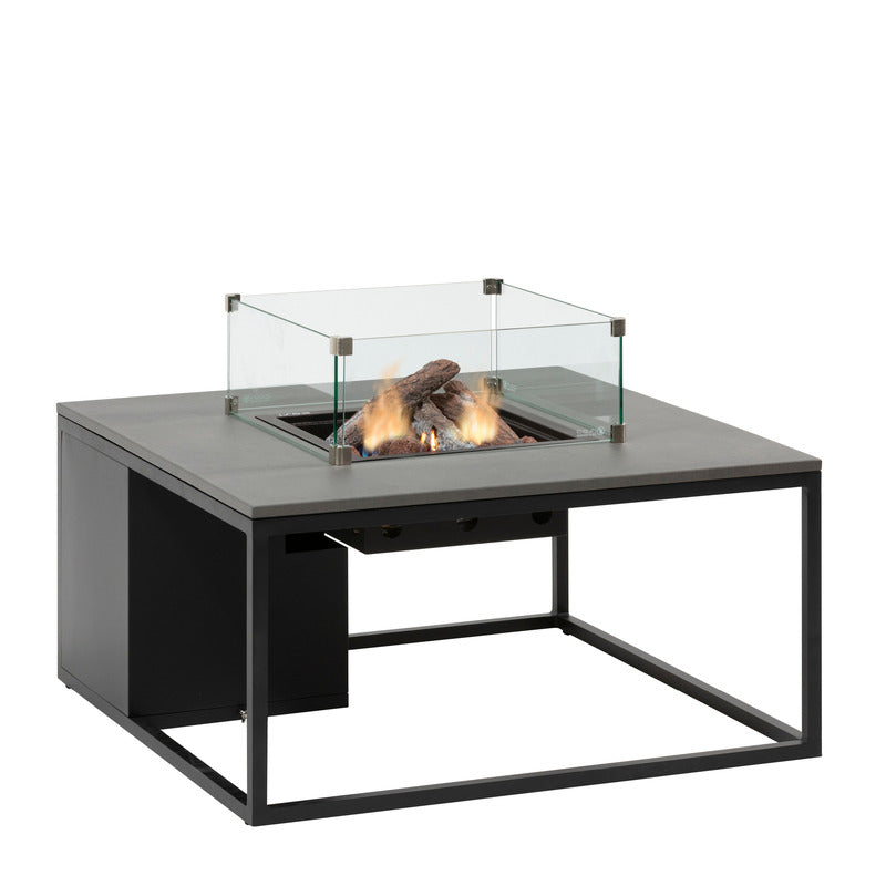 cosiloft 100 fire pit table black grey studio angled view