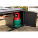 cosiloft 100 fire pit table gas cabinet black showing canister