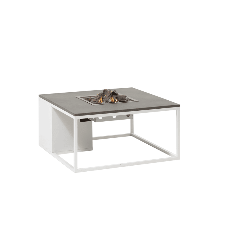 cosiloft 100 fire pit table in white angled studio view