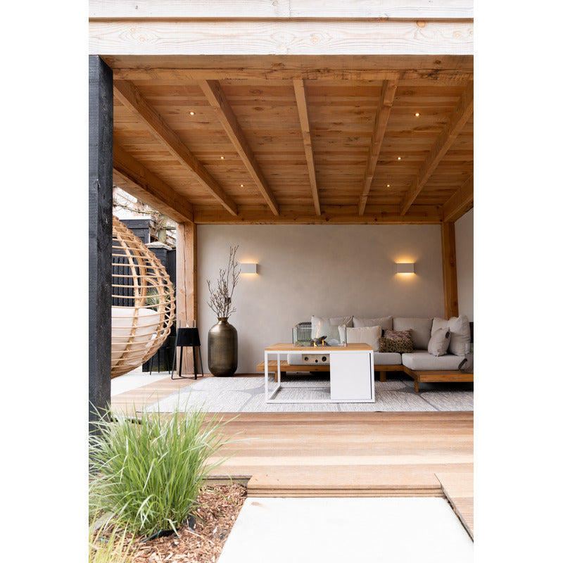 cosiloft 100 fire pit table in white lifestyle image