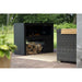 cosivista 120 outdoor fireplace angled view in garden with back insert