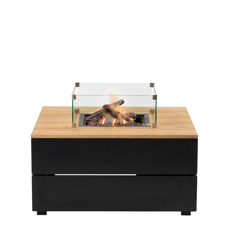 front studio view of cosipure fire table in black