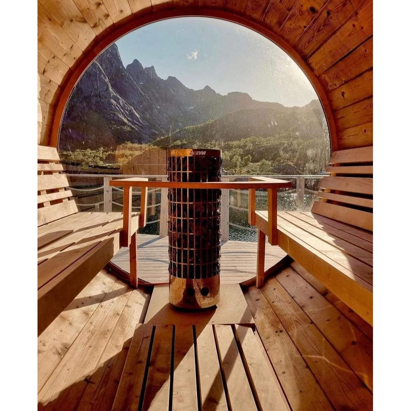 lifestyle image view from barrel sanua with cylindro heater