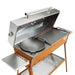 studio view of grill symbol charcoal grill lid open with wok pan