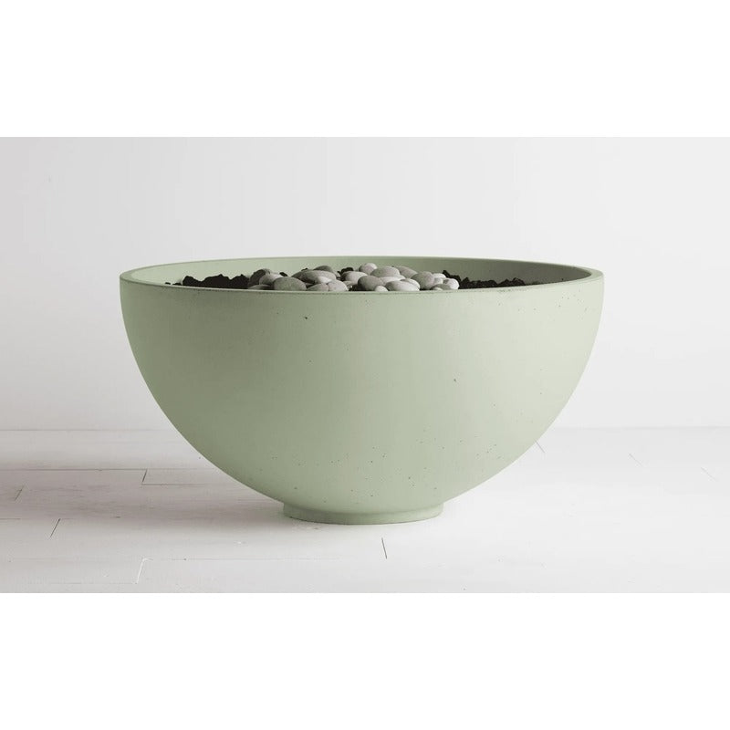 studio view of hemi fire bowl in colour  pistachio